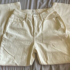 white/cream wide leg jeans